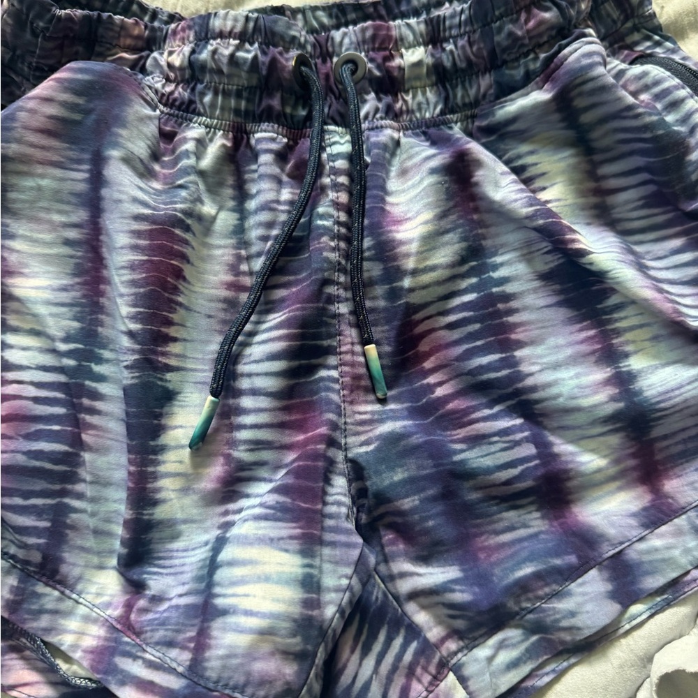 Athleta Tie-Dye Shorts in Purple and Blue